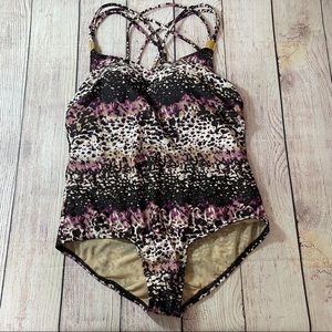 Cacique Swim One Piece Swimsuit Lane Bryant Animal Print NWOT